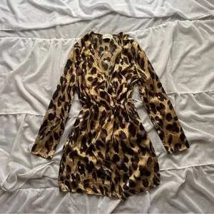 white christmas dresses On The Prowl V-Neck Leopard A-Line Mini Dress main image 0
